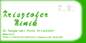 krisztofer minik business card